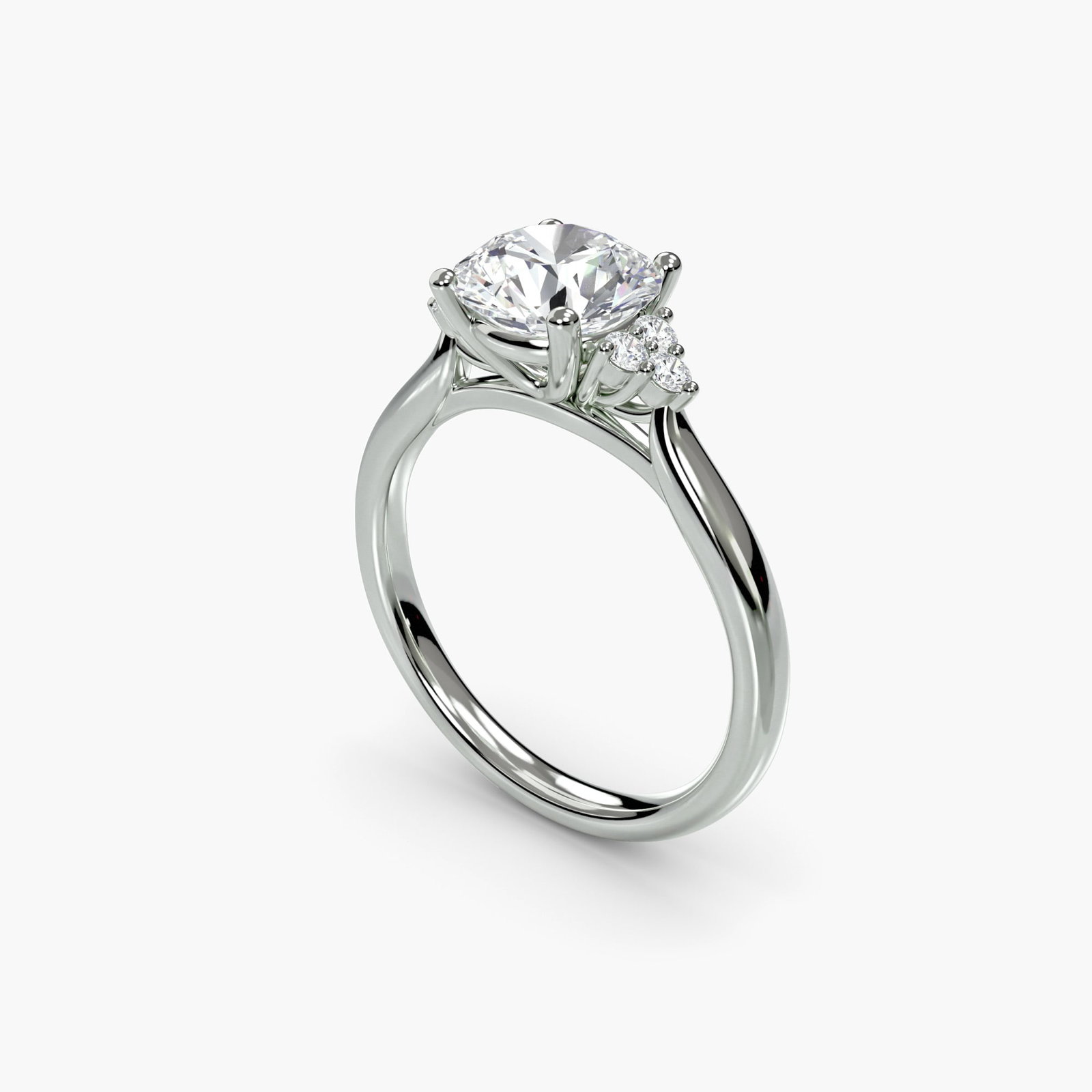 Solitaire Round 14Kt White Gold Ring Setting - 5