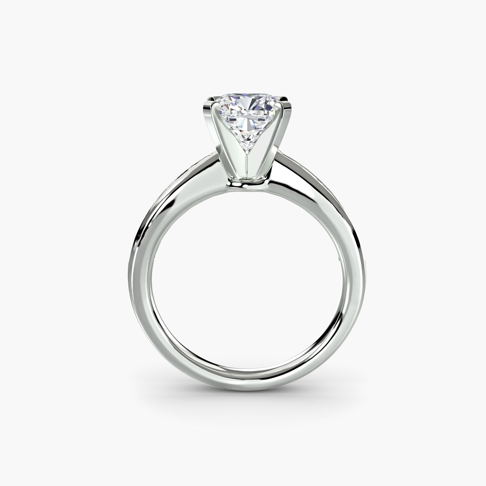 Pave Cushion 18Kt White Gold Ring Setting: Pave Cushion 18Kt White Gold Ring Setting 18Kt White Gold Cushion Ring Setting with Pave Details. This stunning ring setting features 12 pave stones, totaling 0.313 carats in color and clarity, set