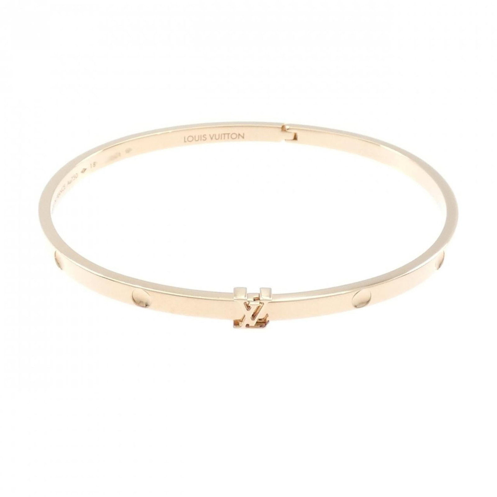 Pink Gold Bangle Louis Vuitton: Pink Gold Bangle Louis Vuitton Pink Gold Bangle Louis Vuitton features a luxurious pink gold (18K) design, crafted from high-quality material. This bangle measures 18cm in length and boasts a sleek,