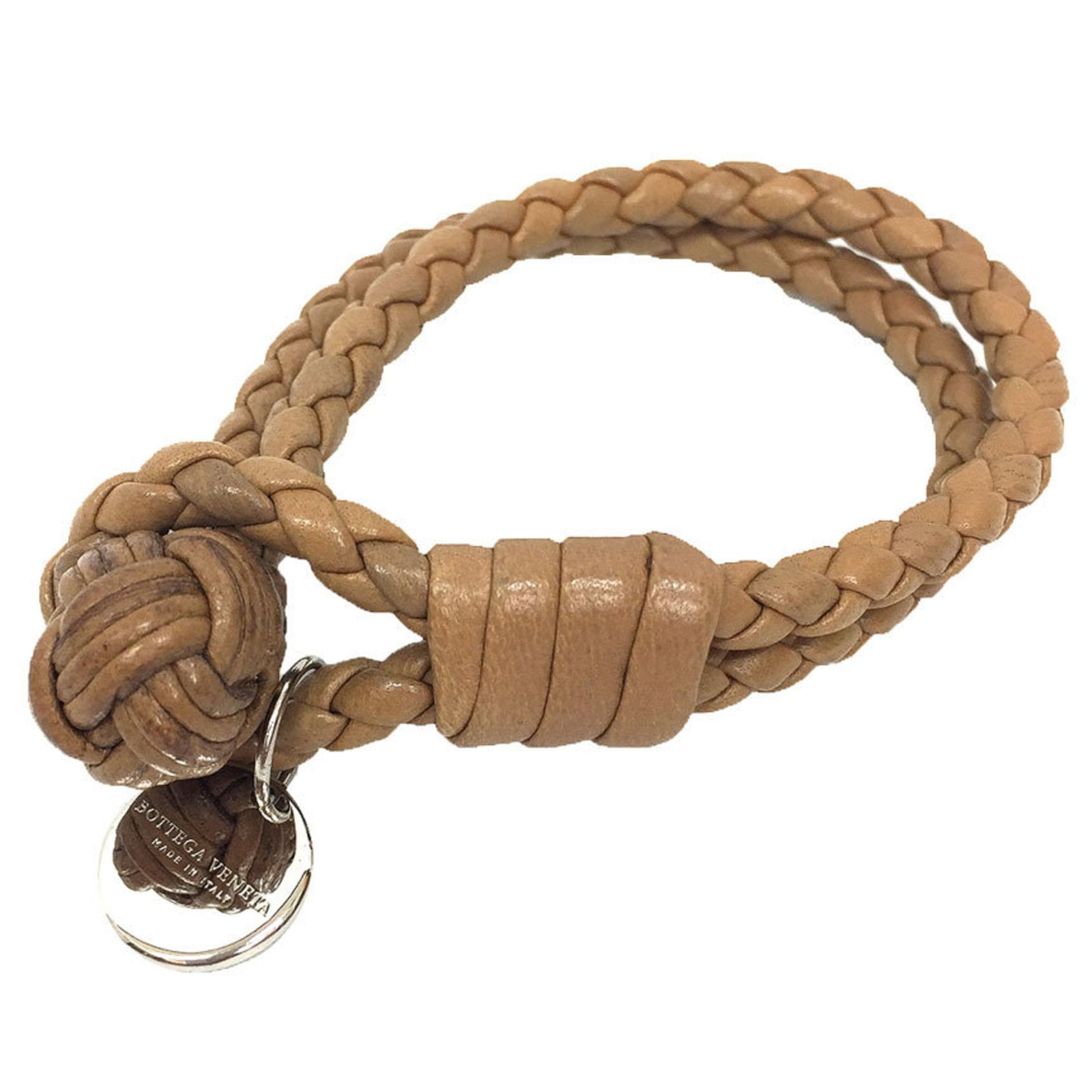 Charm Leather Bracelet Bottega: Charm Leather Bracelet Bottega Charm Leather Bracelet Bottega features a classic camel leather design, bearing a signature. The bracelet measures 19cm in length and has been well-cared for, with only