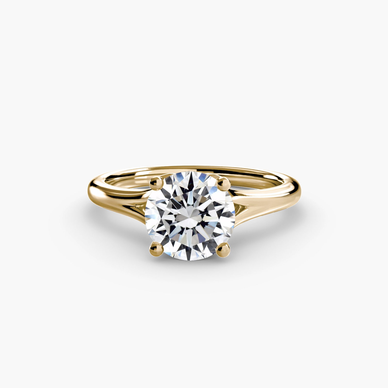 Solitaire Round 14Kt Yellow Gold Ring Setting - 2