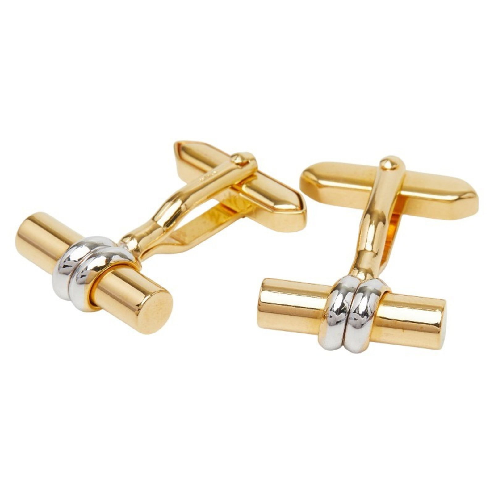 Loewe Cufflinks Gold: Loewe Cufflinks Gold Gold-plated Loewe cufflinks with a subtle elegance, bearing the signature of the renowned Spanish fashion house. Made from high-quality gold plating, these cufflinks showcase a re