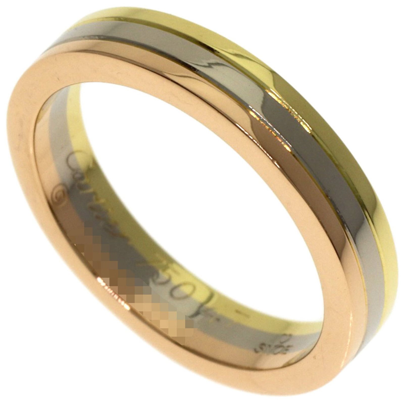 Cartier Pink 18k White 18k Yellow Gold Ring Band: Cartier Pink 18k White 18k Yellow Gold Ring Band Cartier Pink 18k White 18k Yellow Gold Ring Band - A stunning combination of pink, white, and yellow gold in a beautiful band ring. This 18k gold