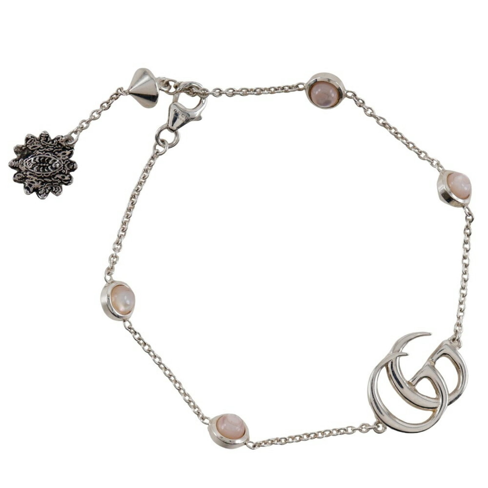 Gucci Charm Bracelet Silver 925: Gucci Charm Bracelet Silver 925 Silver 925 Gucci Charm Bracelet, featuring a sleek and sophisticated design. This used charm bracelet boasts a silver finish with some subtle scratches and minor signs