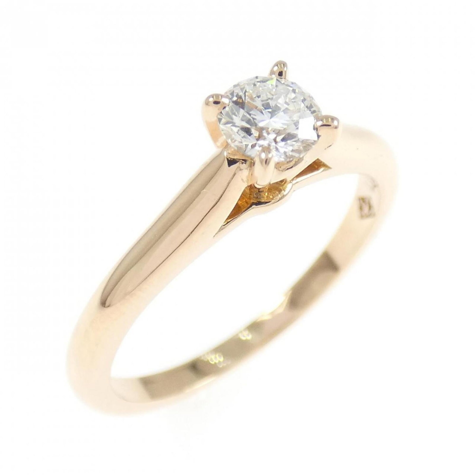 Pink gold 18k ring band from Cartier: Pink gold 18k ring band from Cartier Pink gold 18k ring band from Cartier, featuring a diamond stone weighing 0.25 carats in Vs1 clarity, presented in a classic and elegant design. This 18k pink gold 
