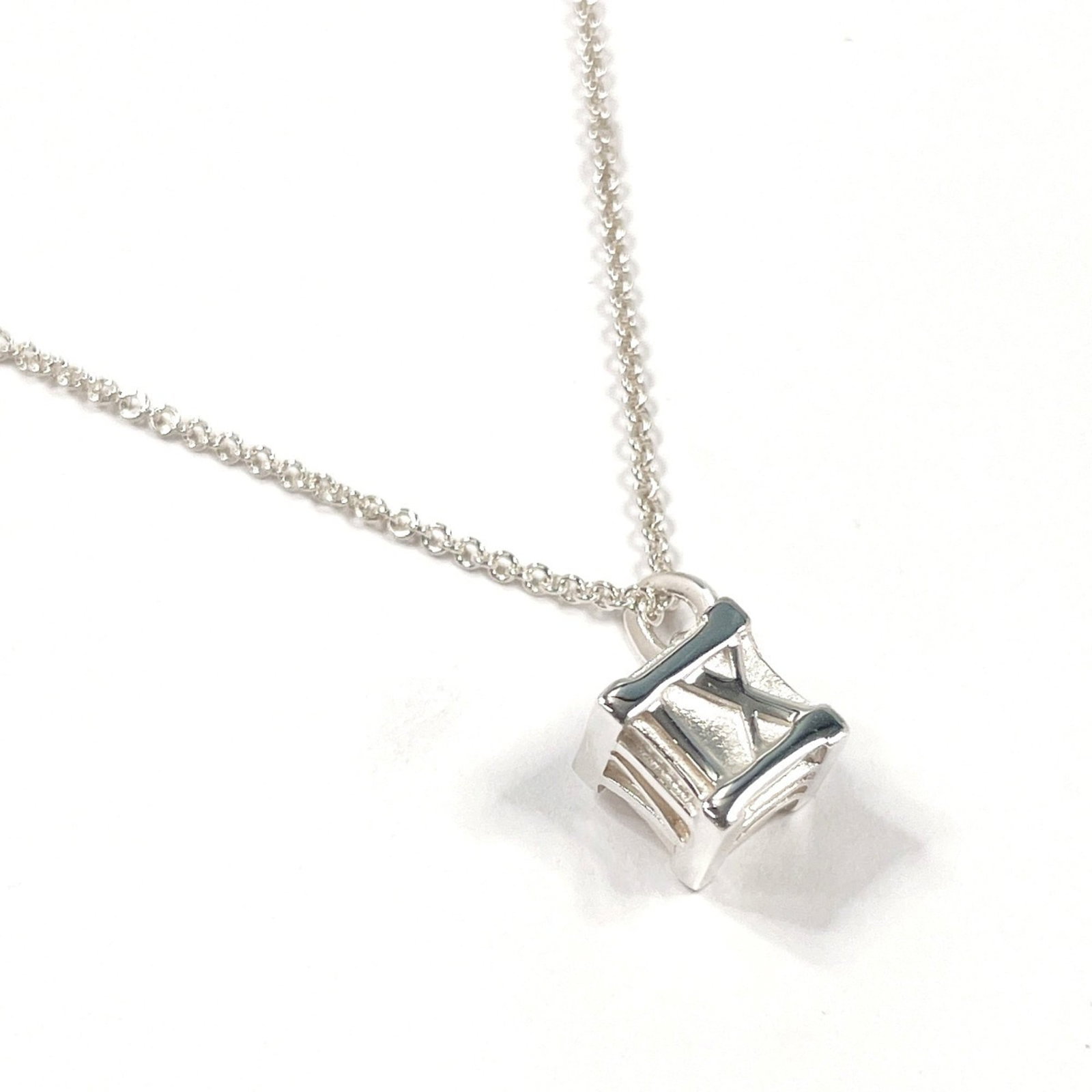 Tiffany&Co. Tiffany Atlas Cube Necklace Sterling Silver 925 Silver Women'S (1 of 6)