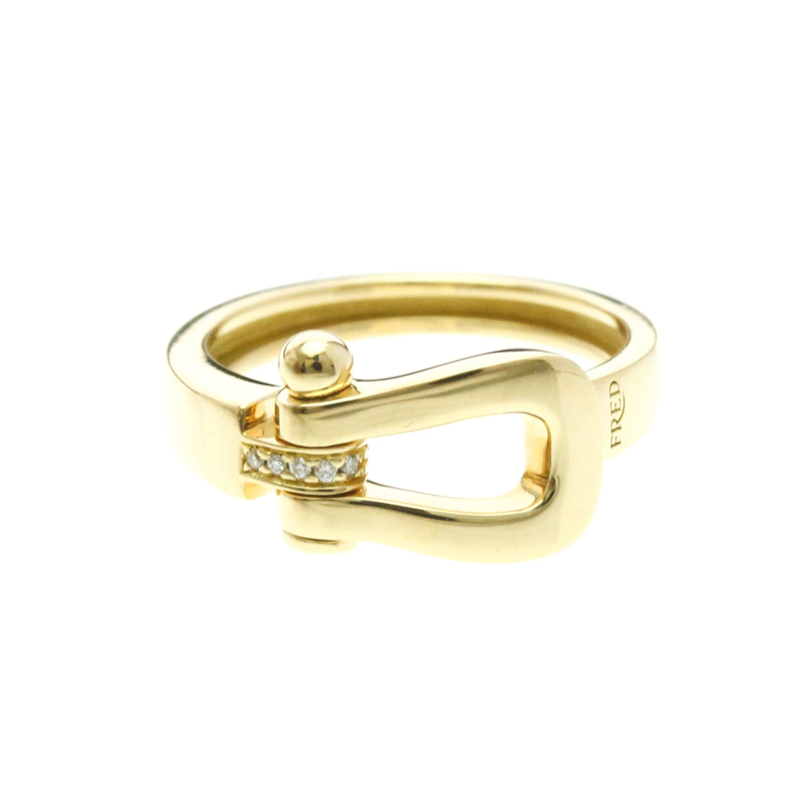 Yellow Gold 18K Ring by Fred: Yellow Gold 18K Ring by Fred Yellow Gold 18K Ring by Fred - A stylish and elegant band ring made from high-quality yellow gold (18K), featuring a beautiful diamond stone. The ring boasts a classic