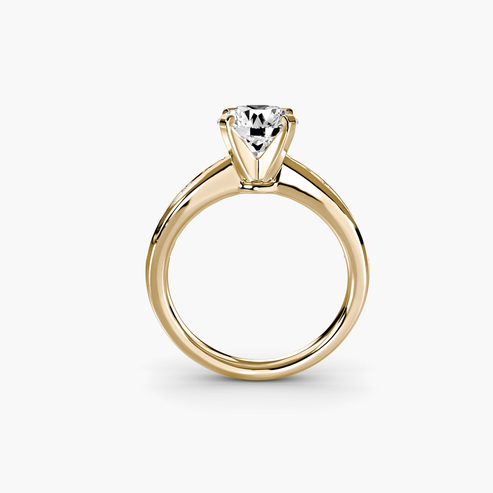 Pave Round 18Kt Yellow Gold Ring Setting: Pave Round 18Kt Yellow Gold Ring Setting 18Kt Yellow Gold Pave Round Ring Setting - A beautiful, new pave round ring setting featuring 12 side stones totaling 0.313 carats in EF/VS lab grown stone
