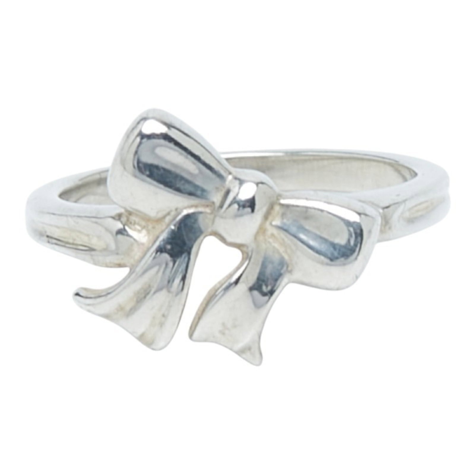 Tiffany Co Ribbon Ring Women Silver Sv925: Tiffany Co Ribbon Ring Women Silver Sv925 Silver Ribbon Ring by Tiffany & Co. in US Size 5, featuring a classic design with a subtle silver ribbon motif, made from sterling silver (925). This ring