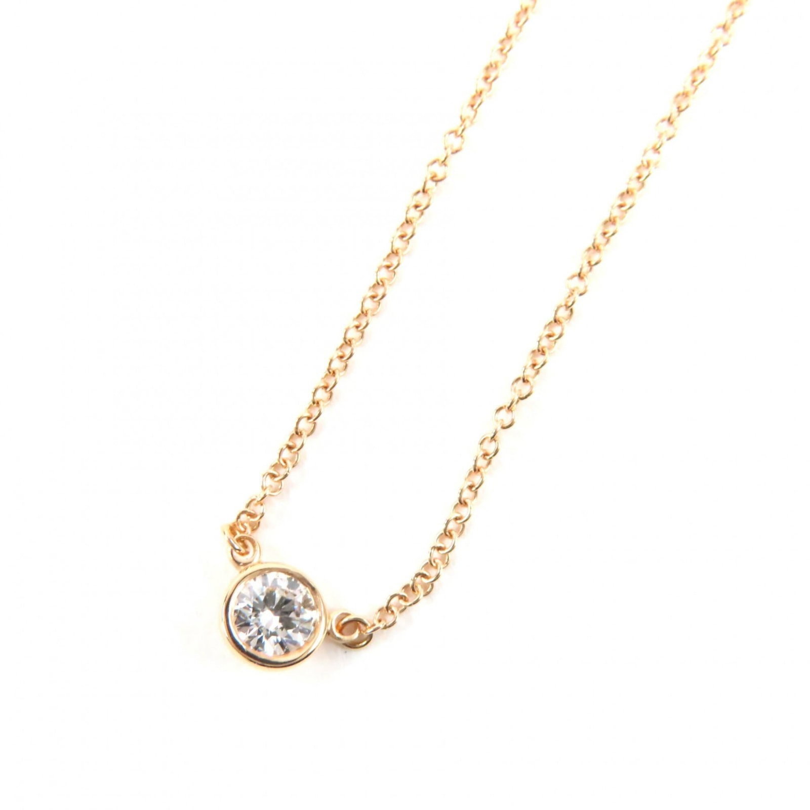 Tiffany&Co. Tiffany 69710727 Elsa Peretti By The Yard 18K 750Pg Diamond Approx. 0.18Ct 1P Necklace: Tiffany&Co. Tiffany 69710727 Elsa Peretti By The Yard 18K 750Pg Diamond Approx. 0.18Ct 1P Necklace Tiffany&Co.'s Elsa Peretti necklace boasts an 18K gold setting for the pink diamond, weighing approxi