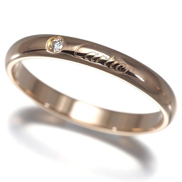 Diamond Ring 750 Gold Rose Cartier 1P Wedding Band Eu58 De Cartier: Diamond Ring 750 Gold Rose Cartier 1P Wedding Band Eu58 De Cartier Cartier's iconic De Cartier collection meets elegance in this stunning rose gold ring. Featuring a natural diamond main stone, this 1