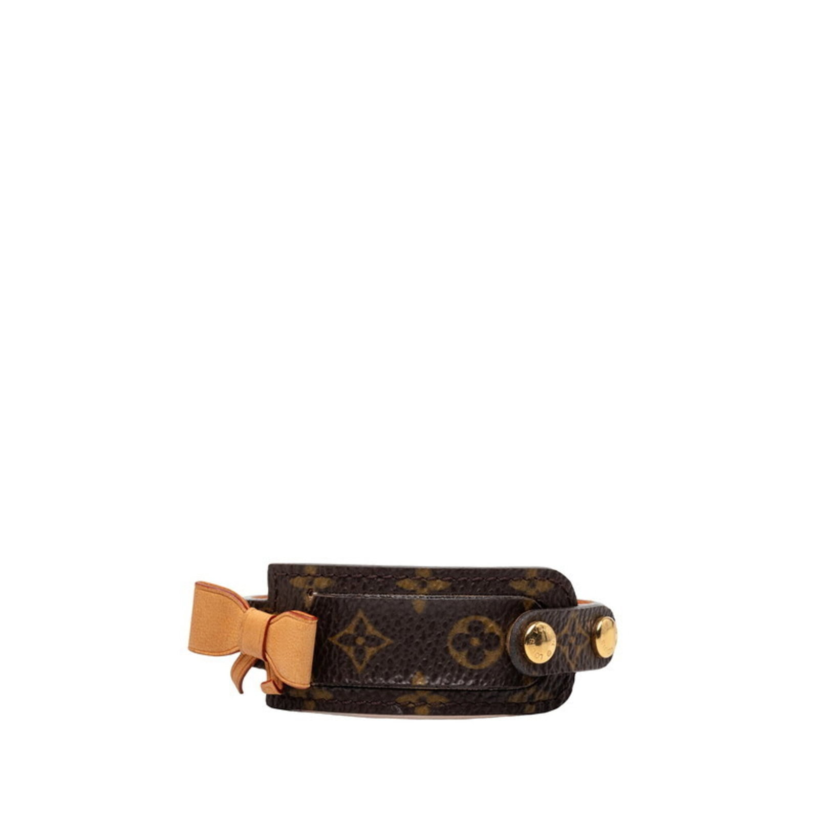Charm Vuitton Leather Bracelet: Charm Vuitton Leather Bracelet The Louis Vuitton Leather Charm Bracelet boasts a rich, brown leather exterior with subtle signs of wear. With its classic charm design and 13.5cm length, this bracelet 