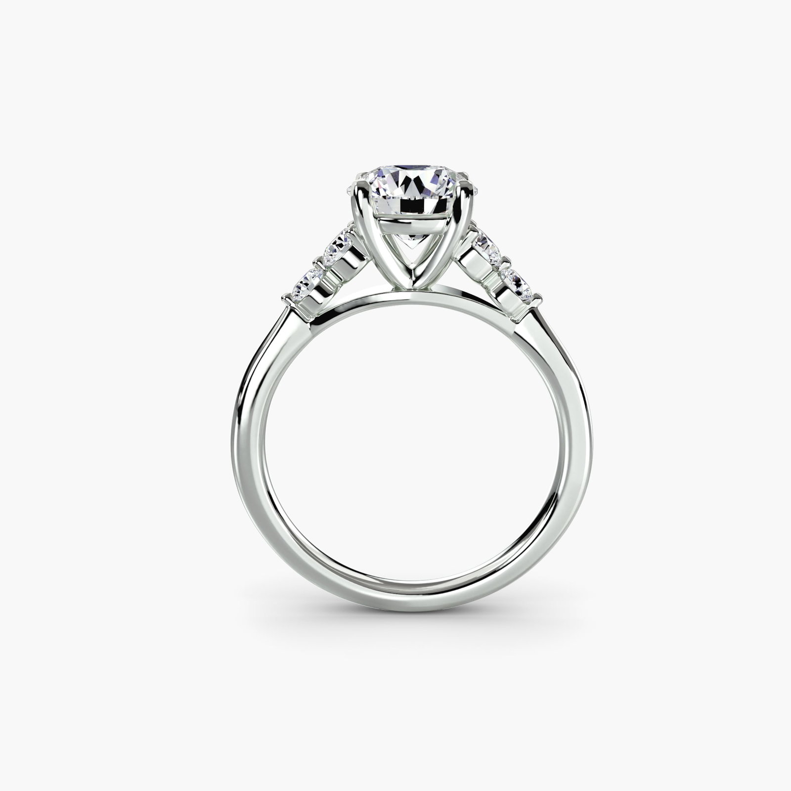 Solitaire Round 14Kt White Gold Ring Setting: Solitaire Round 14Kt White Gold Ring Setting 14Kt White Gold Solitaire Round Ring Setting. This elegant ring setting features a round shape and a width of 2, making it a classic choice for those who