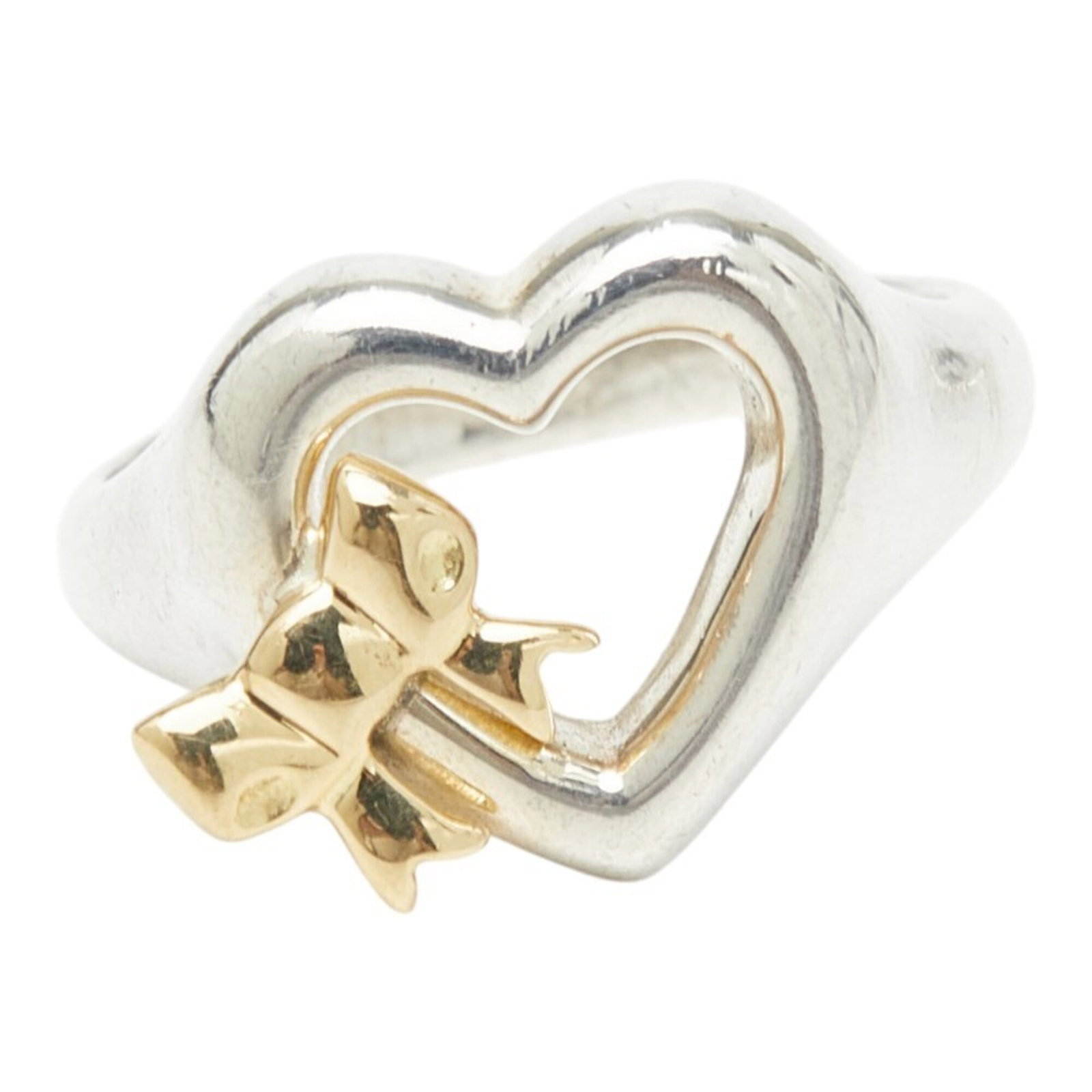 Tiffany Band Ring Silver 925 Yellow Gold (18K): Tiffany Band Ring Silver 925 Yellow Gold (18K) Silver 925 and 18K Yellow Gold band ring from Tiffany, featuring a classic design. The ring shows some minor signs of wear, including scratches and dirt,