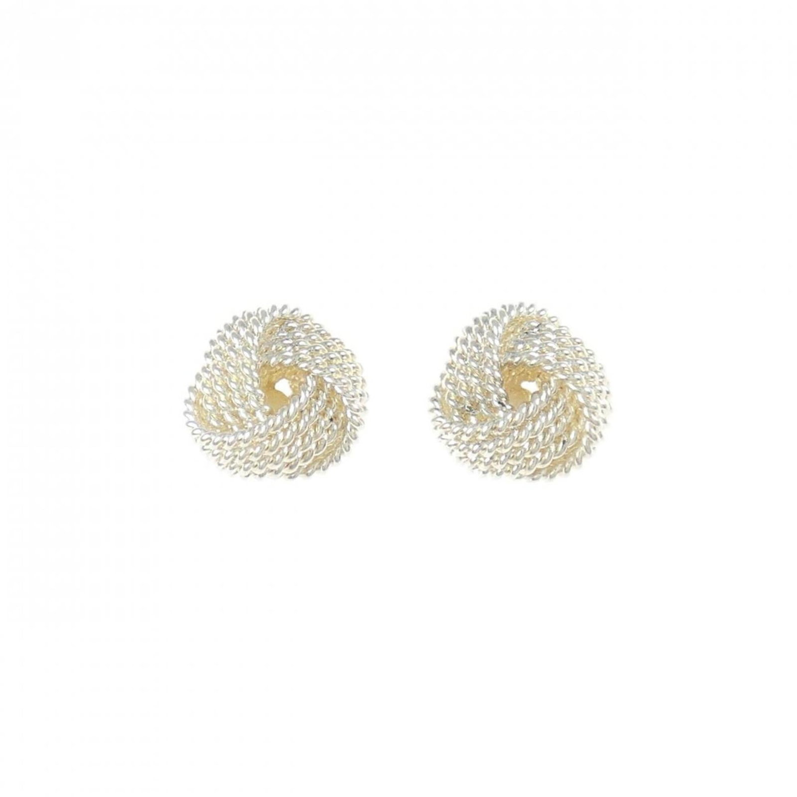 Tiffany Twist Knot Earrings: Tiffany Twist Knot Earrings Made from sterling silver, these Tiffany Twist Knot Earrings showcase a beautiful white finish. With a size of 9.10mm x 9.10mm, they add a touch of elegance to any outfit. 