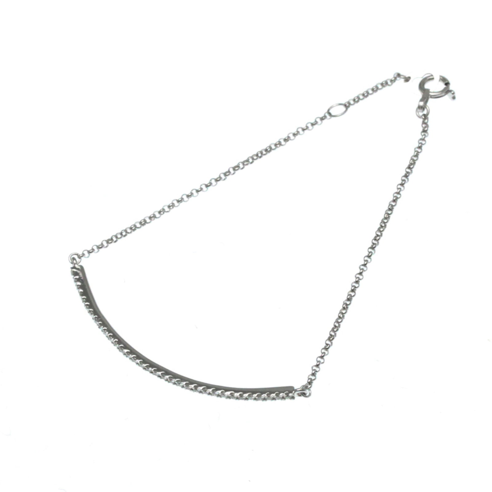 Charm Bracelet White Gold Ponte Vecchio: Charm Bracelet White Gold Ponte Vecchio Charm bracelet featuring a beautiful diamond stone, set in white gold (18K) metal. The elegant design measures approximately 15.5-16.5cm in length and weighs 2.