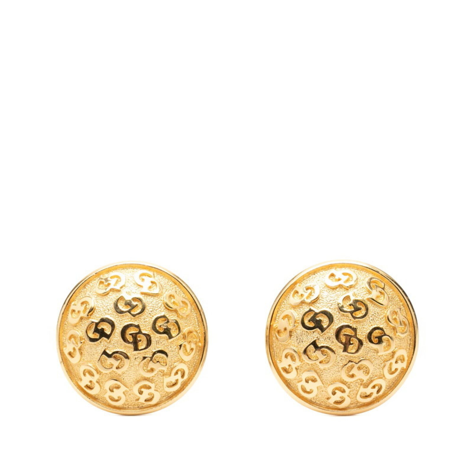 Clip earrings by Christian Dior: Clip earrings by Christian Dior Gold clip earrings by Christian Dior, featuring a subtle design with a few traces of usage visible. The earrings have some minor scratches and dirt but remain in very