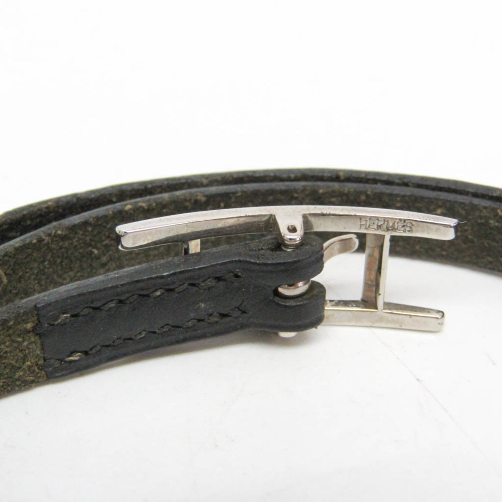 Metal leather bangle Hermes - 9