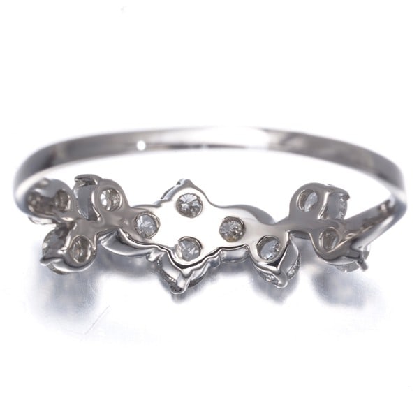 Diamond 0.50Ct Leaf Ring 900 Platinum - 4
