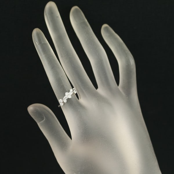 Diamond 0.50Ct Leaf Ring 900 Platinum - 5