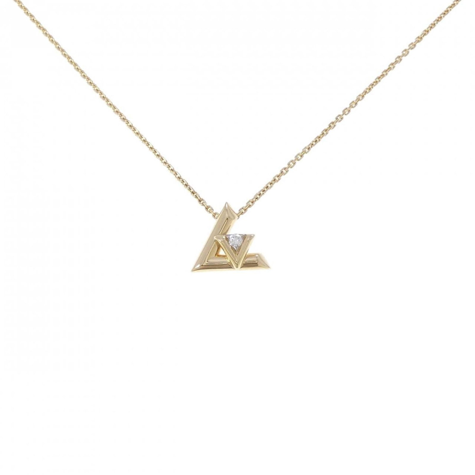 One PM Necklace Louis Vuitton: One PM Necklace Louis Vuitton Yellow Gold (18K) Diamond Pendant Necklace from Louis Vuitton. This 42-45cm necklace features a 5.7g diamond pendant with a 11.6mm x 13.1mm pendant size, set in yellow