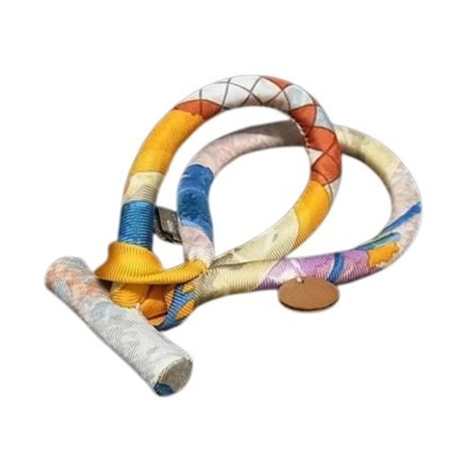 Hermes Charm Bracelet Silk: Hermes Charm Bracelet Silk Silk charm bracelet from Hermes, featuring multi-color design and total length of 17.5cm. In mint condition with like new details, this used item boasts a unique blend of