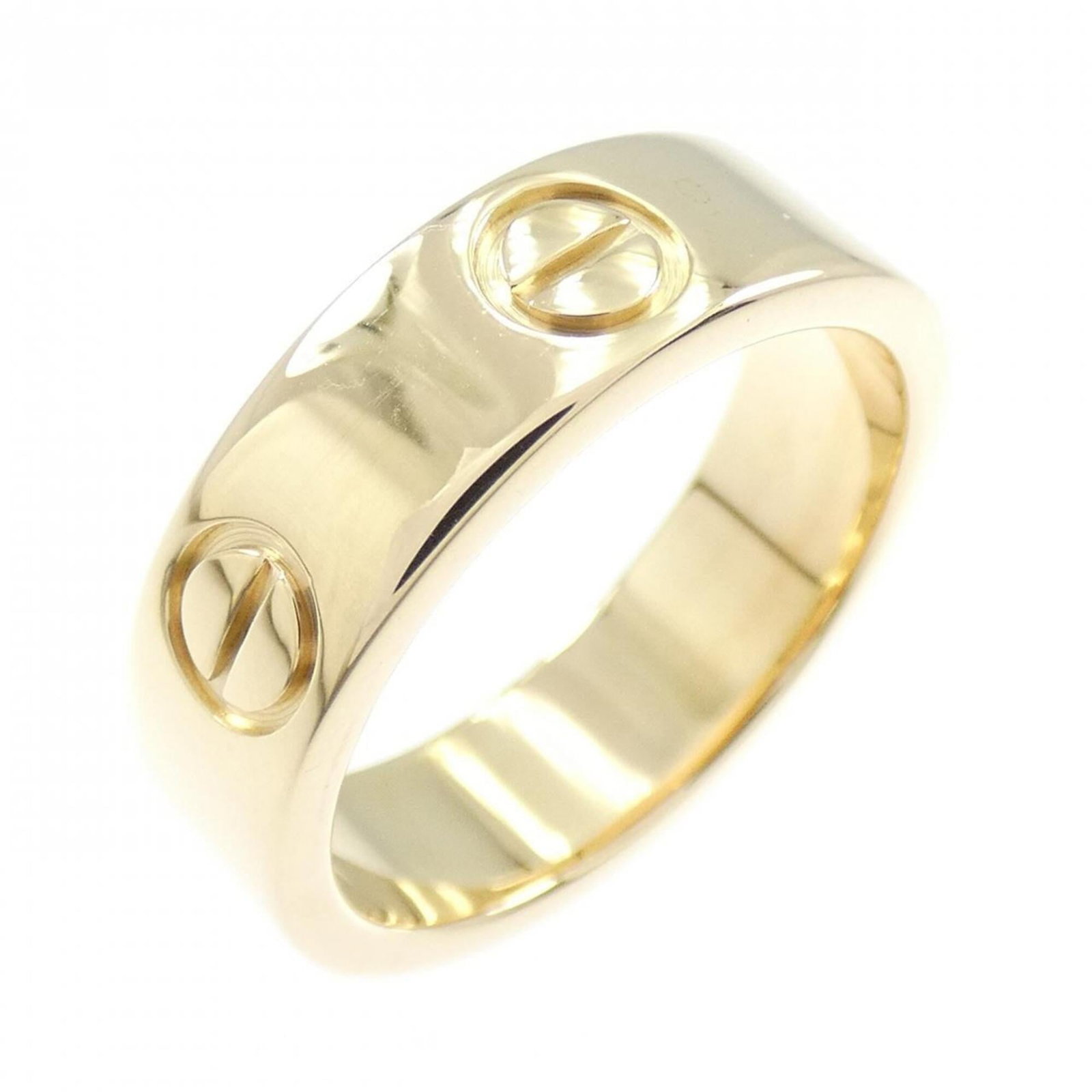 Yellow Gold Ring 18K Cartier: Yellow Gold Ring 18K Cartier Yellow Gold Ring 18K Cartier - A Timeless Classic. This 18K yellow gold band ring features the iconic Cartier style, with a few traces of usage visible but overall in