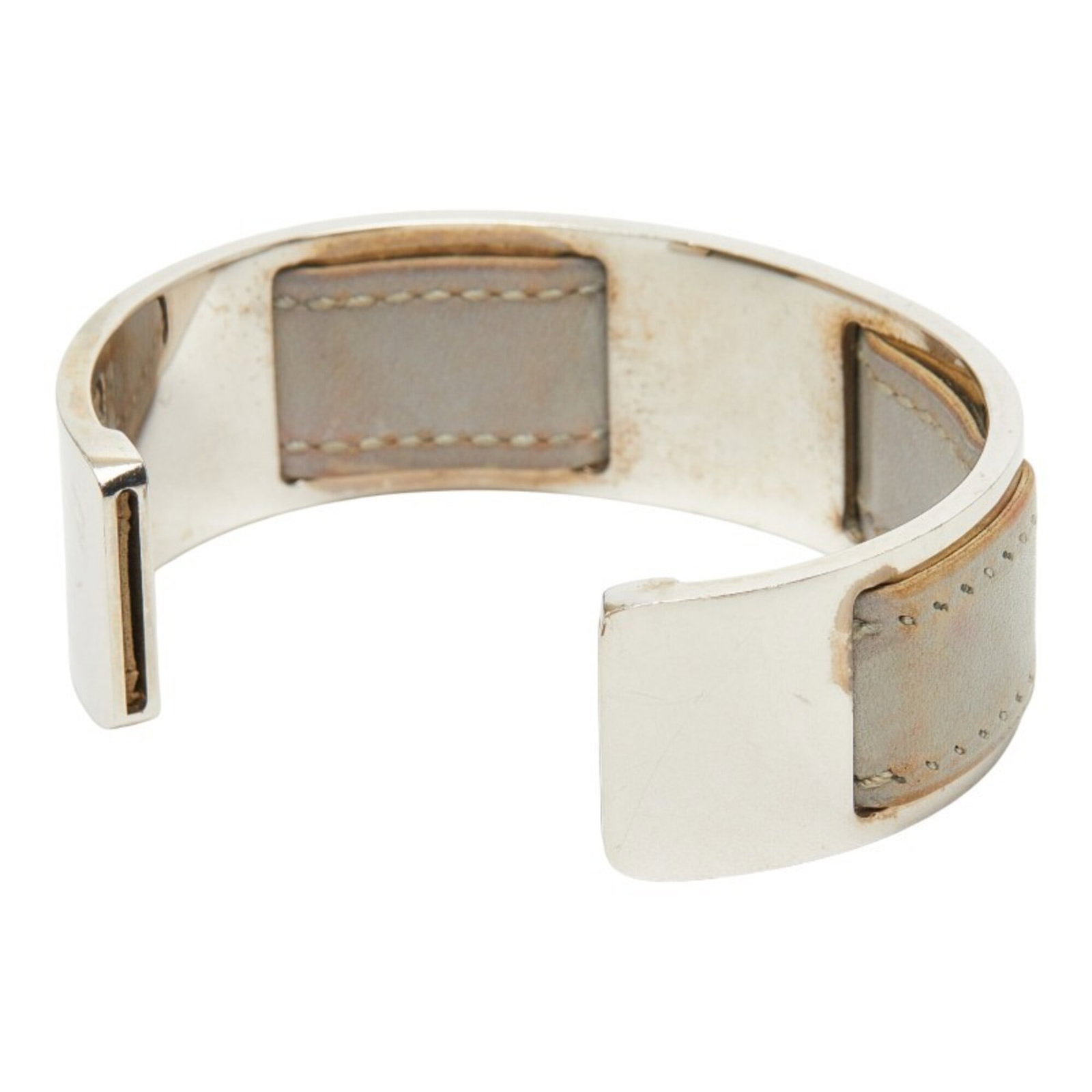 Metal leather bangle Hermes - 2