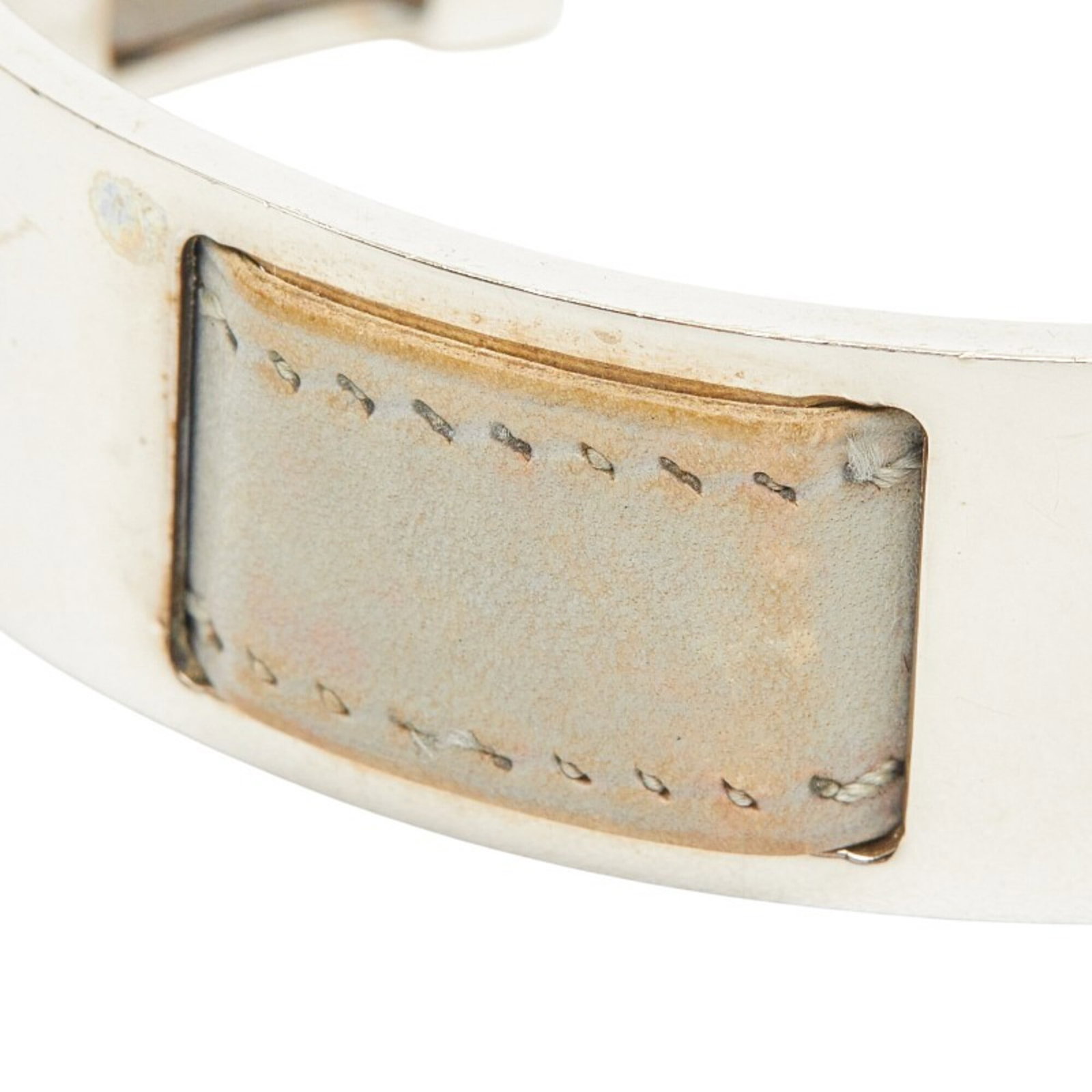Metal leather bangle Hermes - 3