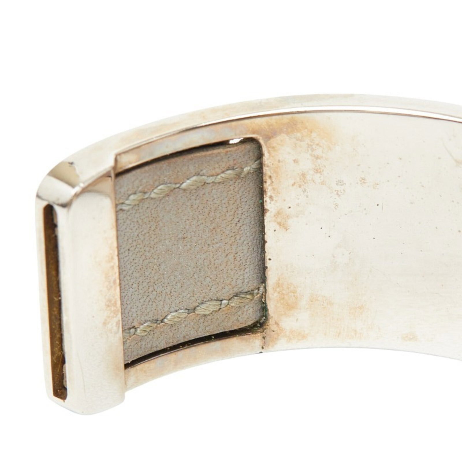Metal leather bangle Hermes - 4