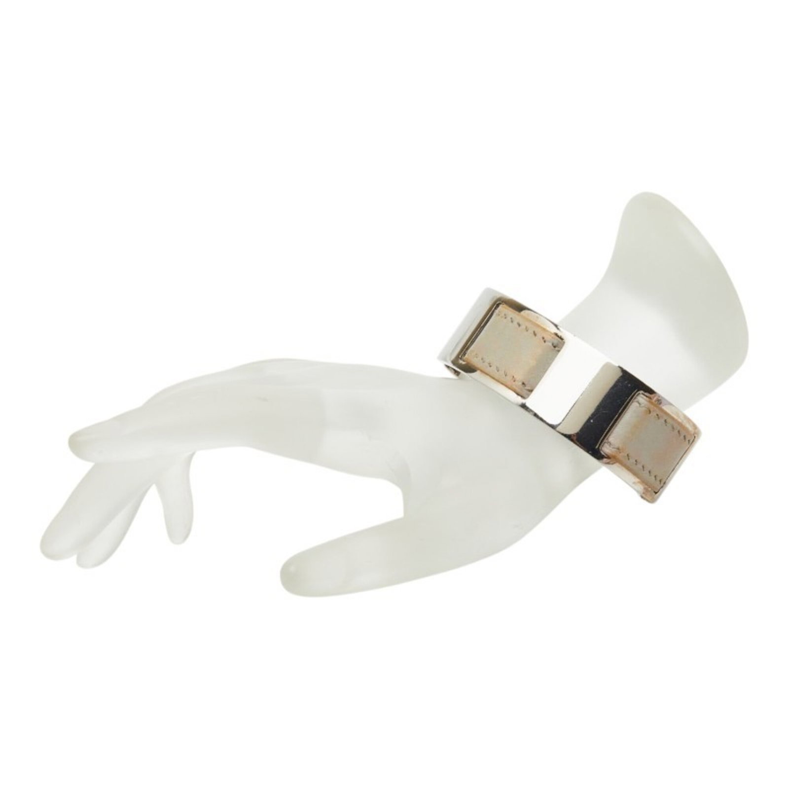 Metal leather bangle Hermes - 7