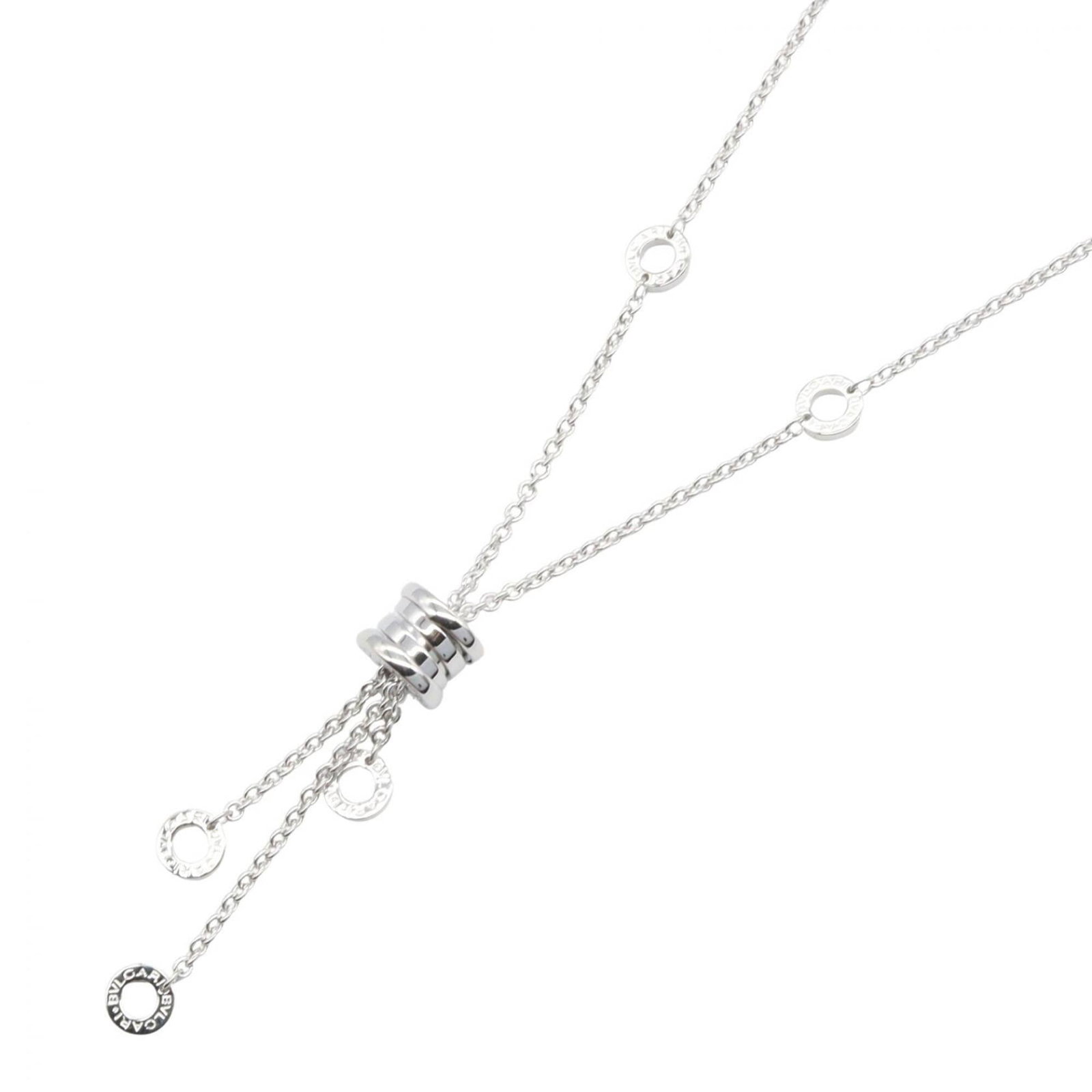 Bvlgari Bulgari B-Zero1 Element Necklace 18K White Gold (Wg) Women'S Silver Tone: Bvlgari Bulgari B-Zero1 Element Necklace 18K White Gold (Wg) Women'S Silver Tone 18K White Gold Bvlgari Bulgari B-Zero1 Element Necklace in Silver Tone. This elegant necklace features a 45mm x 9mm pen