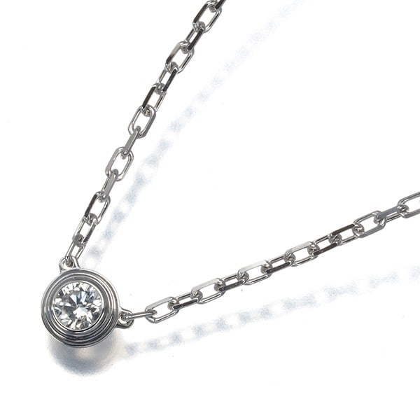 Cartier Necklace Diamond D'Amour Sm 18K 750 White Gold: Cartier Necklace Diamond D'Amour Sm 18K 750 White Gold Cartier's Diamond D'Amour necklace boasts a stunning natural diamond set in 18k white gold, creating a timeless piece that showcases the elegance