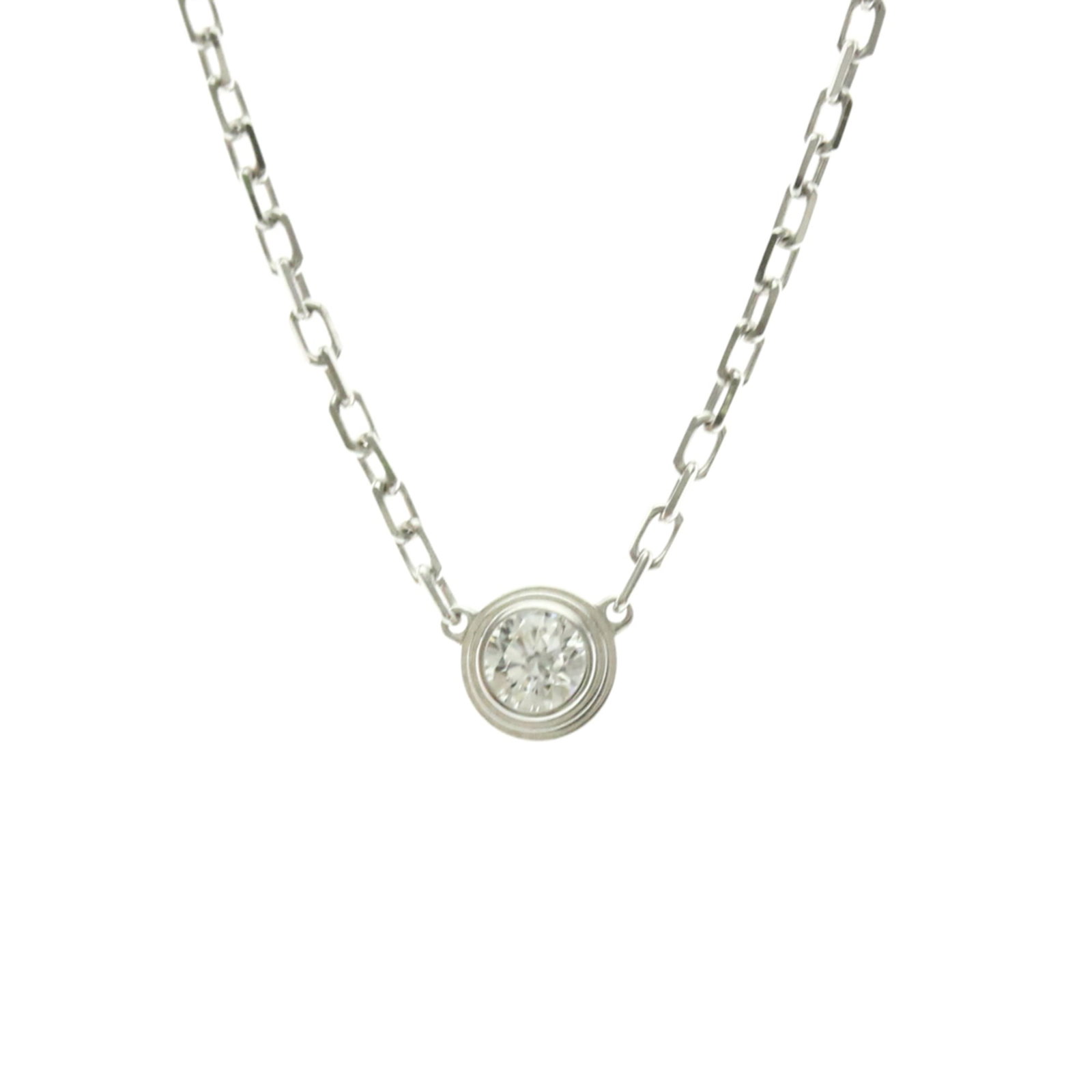 Cartier D'Amour Necklace Sm White Gold (18K) Diamond Menwomen Fashion Pendant Necklace (Silver): Cartier D'Amour Necklace Sm White Gold (18K) Diamond Menwomen Fashion Pendant Necklace (Silver) Cartier D'Amour Necklace in White Gold with Silver Diamond Pendant. This elegant fashion necklace