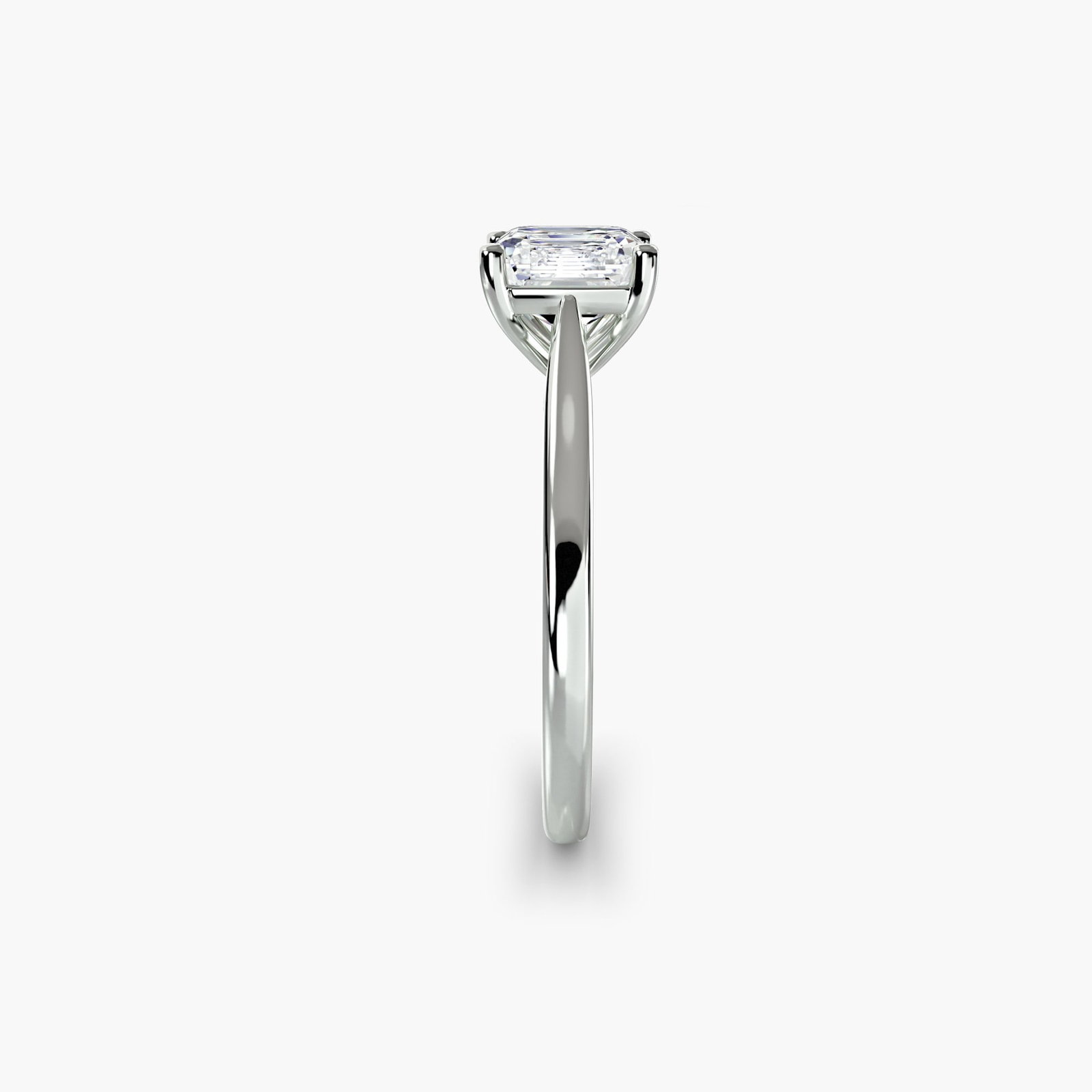 Solitaire Asscher 950 Platinum Ring Setting - 3