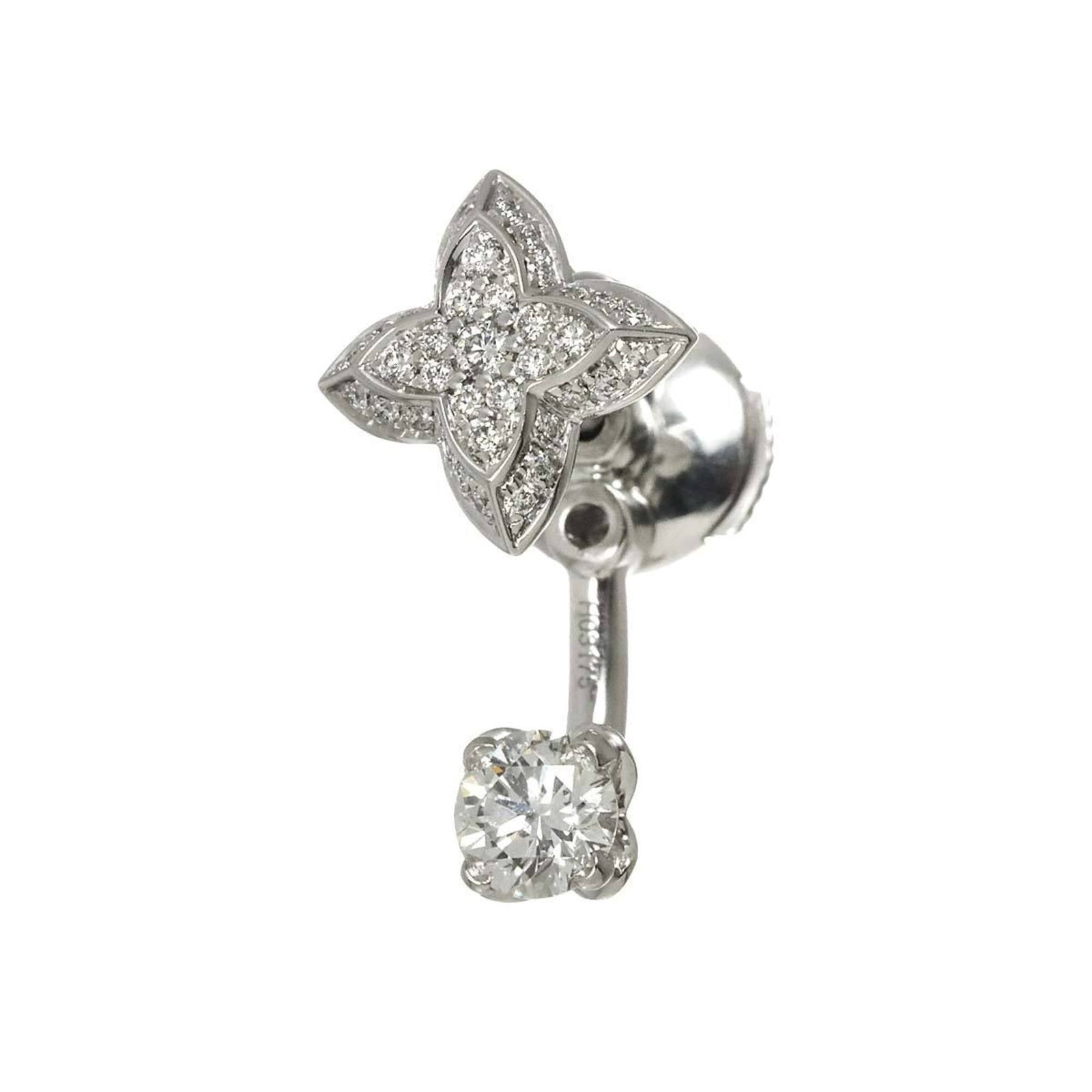 Louis Vuitton Stud Earrings White Gold (18K): Louis Vuitton Stud Earrings White Gold (18K) Item Specifics: Brand: Louis Vuitton Type: Stud Earrings Single Earring: Yes Gender: Women Material: White Gold (18K) Size (Hxwxd): 20.60mm x 10.00mm / 0.8