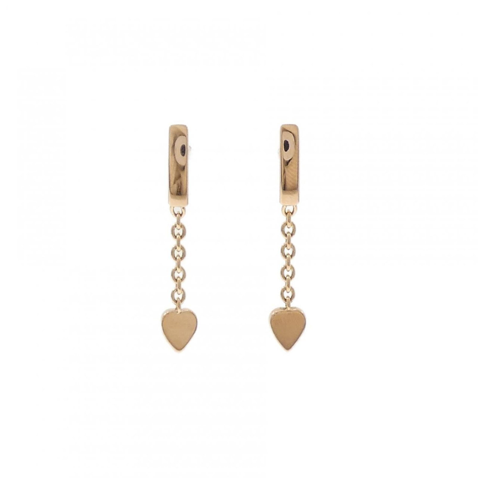 Drop Cartier Earrings: Drop Cartier Earrings Drop Cartier Earrings in 18K Gold, featuring a striking pink hue. The earrings showcase a few traces of usage, with some minor scratches and dirt present, but overall remain in v