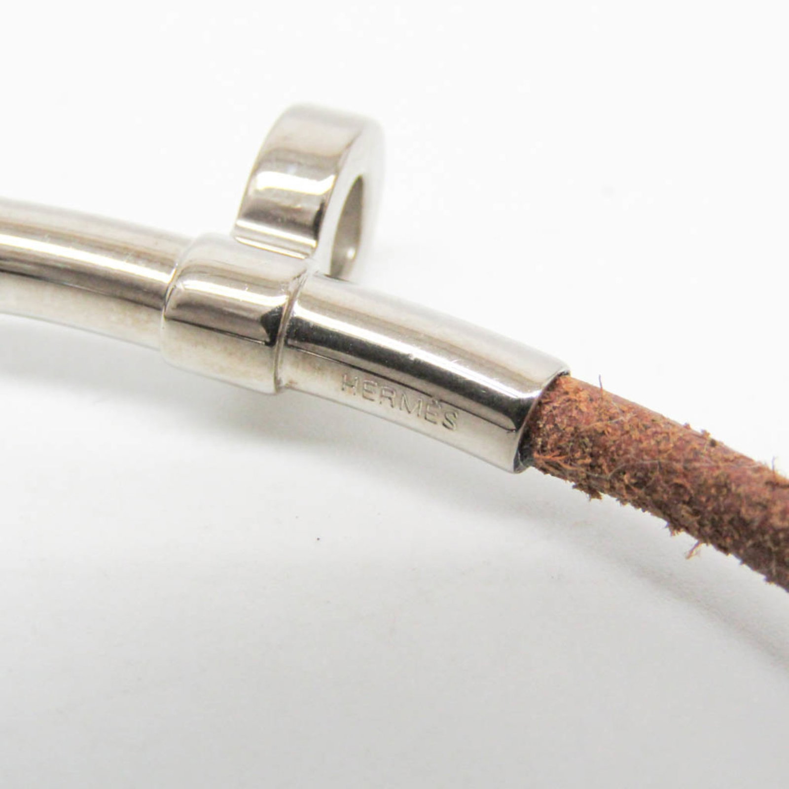 Metal leather bangle Hermes - 11