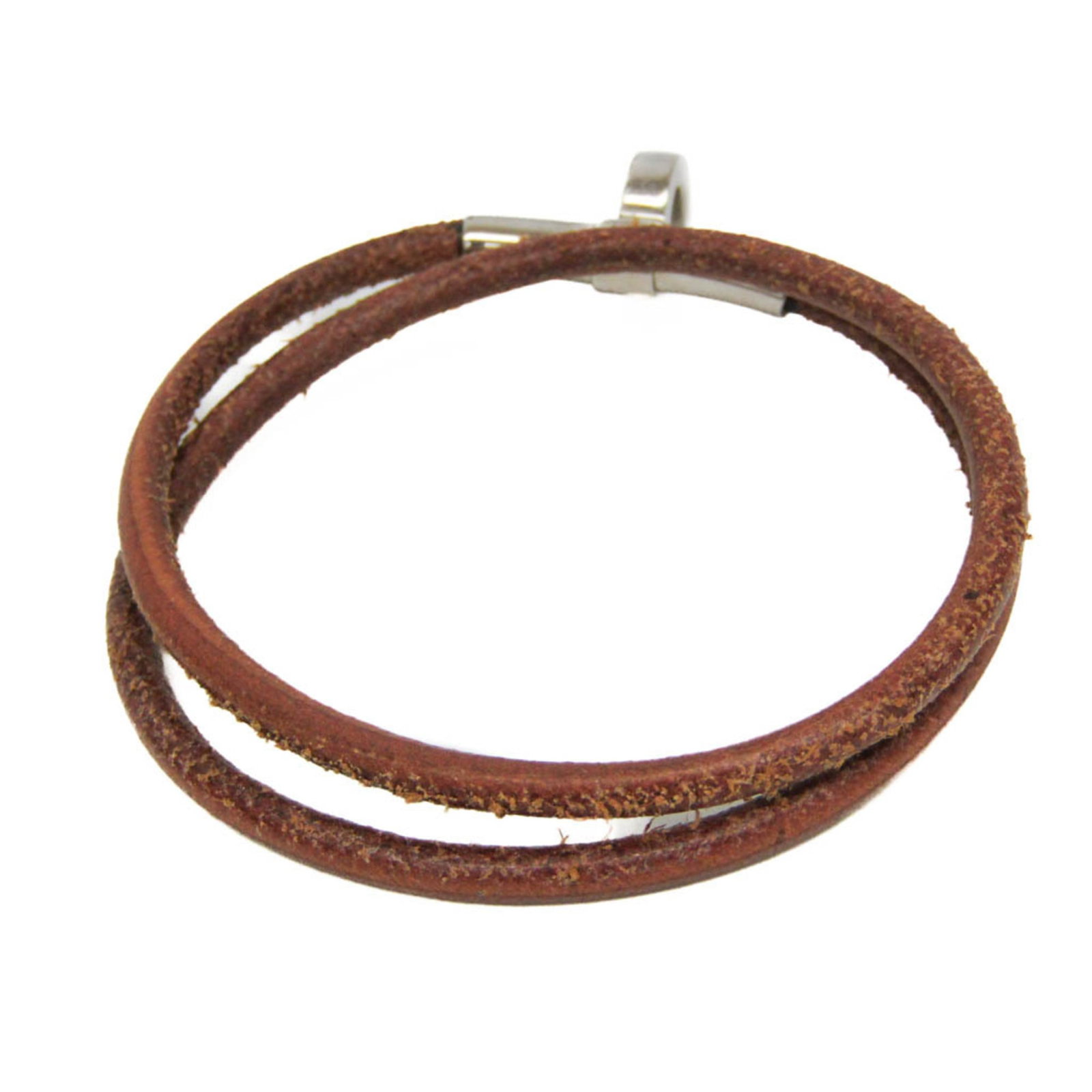 Metal leather bangle Hermes - 2