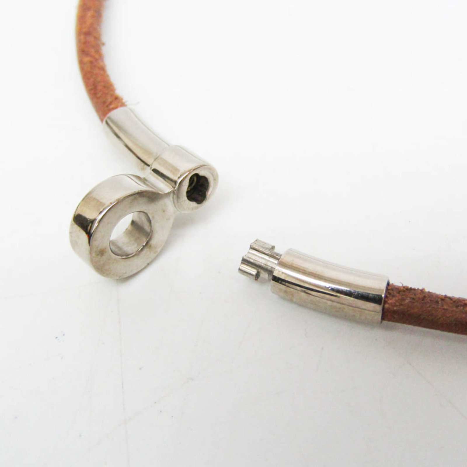 Metal leather bangle Hermes - 3