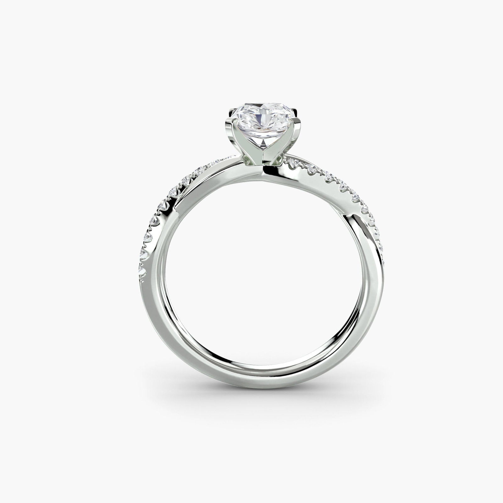 Pave Radiant 950 Platinum Ring Setting - 4