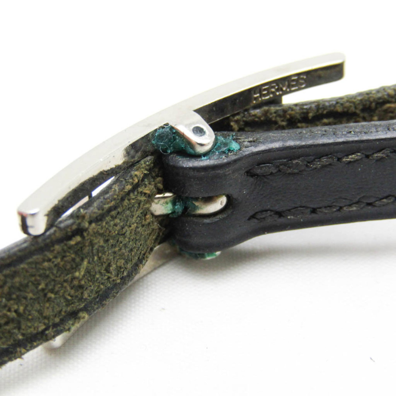 Metal leather bangle Hermes - 5