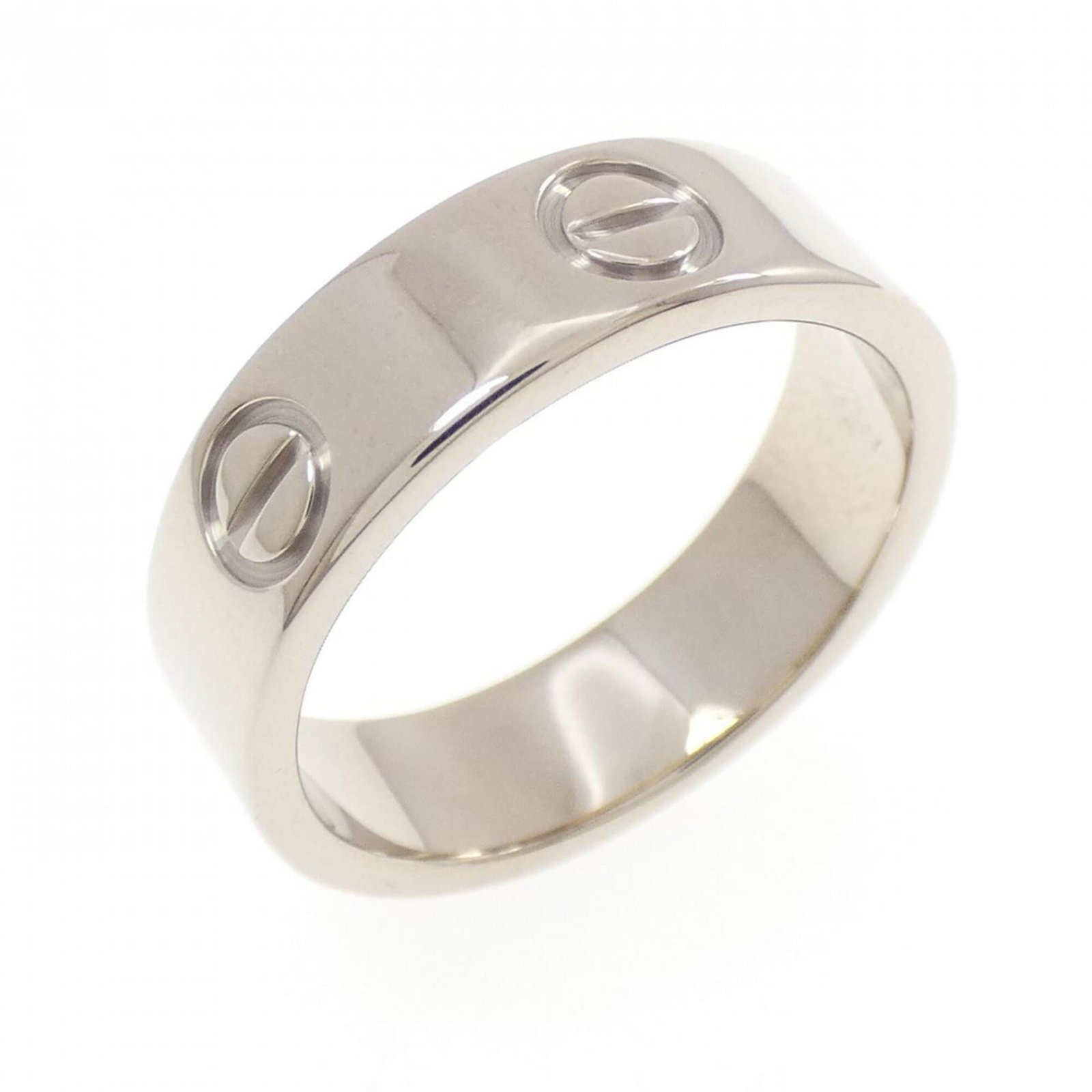 White Gold Cartier Band Ring 18K: White Gold Cartier Band Ring 18K 18K White Gold Cartier Band Ring in Excellent Condition. This stunning ring features a band crafted from high-quality white gold, with a few traces of usage visible