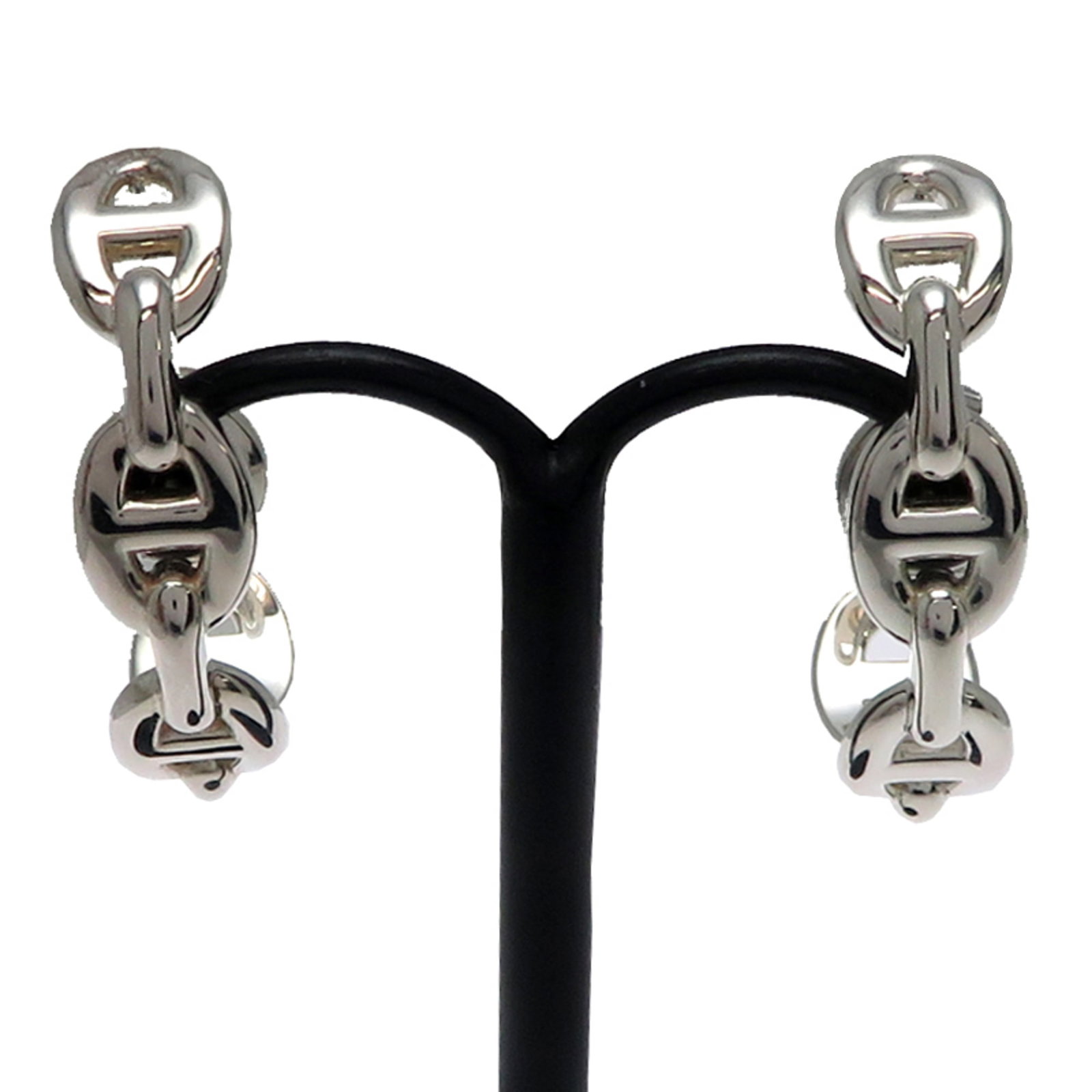 Hermes 925 Silver Earrings Stud - 2