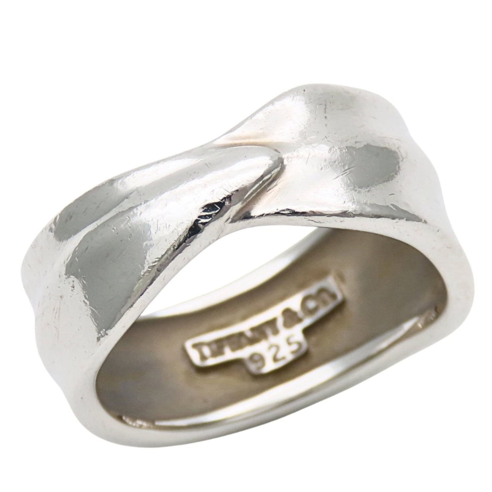 Tiffany Band Ring Silver 925: Tiffany Band Ring Silver 925 Item Specifics: Brand: Tiffany Type: Band Ring Gender: Women Color: Silver Material: Silver 925 Us Size: 8 Condition: Used (good), Traces of usage, scratches / dirt can be