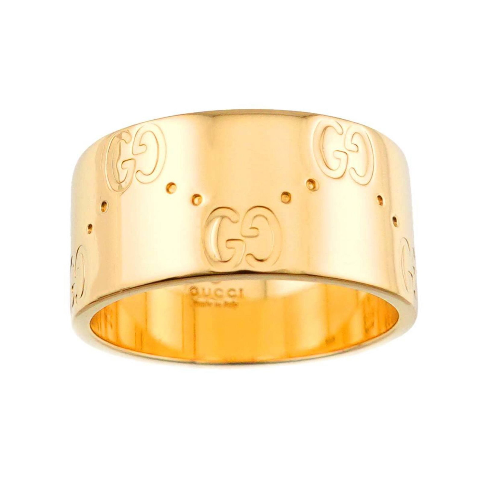 Gucci Band Ring Yellow Gold (18K): Gucci Band Ring Yellow Gold (18K) Yellow gold band ring from Gucci, crafted in 18K material. This like-new condition piece boasts a subtle elegance with its refined design. A nice item that has hardly