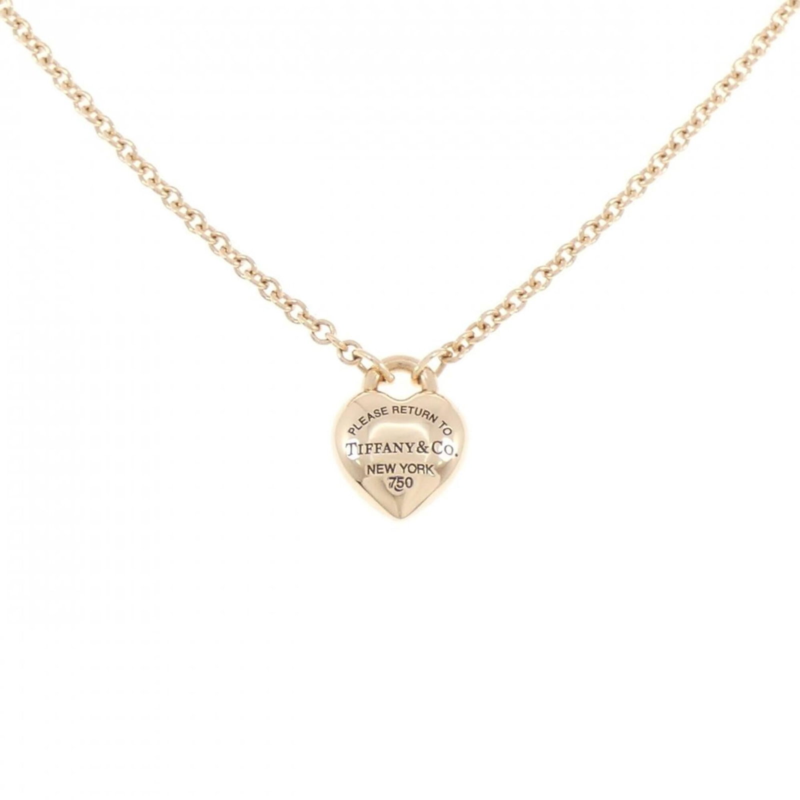 Mini full return to necklace heart co tiffany: Mini full return to necklace heart co tiffany Pink Gold (18K) Mini Full Return to Tiffany Necklace Heart Pendant. This delicate necklace features a charming heart-shaped pendant, showcasing the