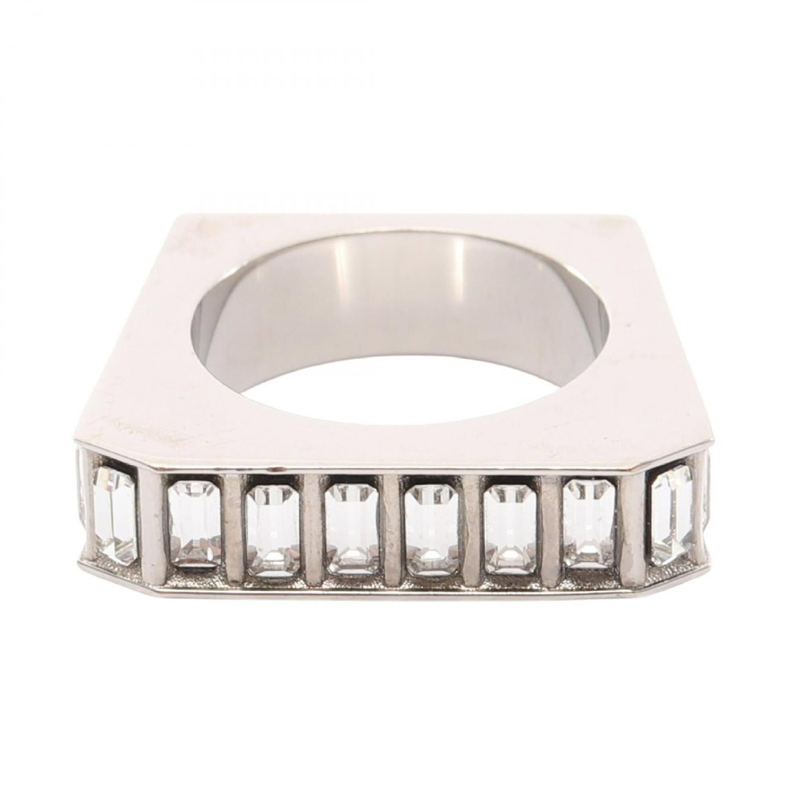 Yves Saint Laurent Band Ring Rhinestone Stainless Steel: Yves Saint Laurent Band Ring Rhinestone Stainless Steel Yves Saint Laurent Band Ring Rhinestone Stainless Steel features clear rhinestones and stainless steel construction, adding a touch of luxury