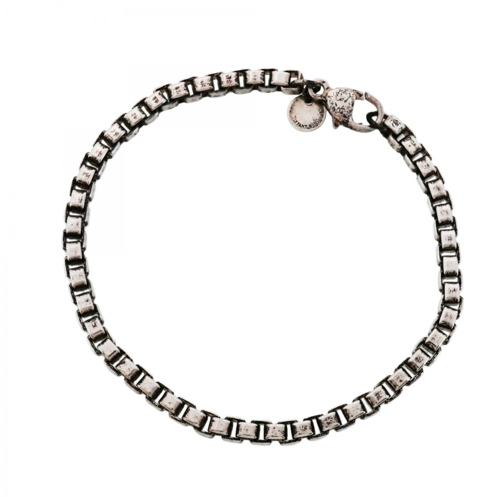 Charm Tiffany Bracelet 925 Silver: Charm Tiffany Bracelet 925 Silver Charm Tiffany Bracelet 925 Silver - A delicate, sterling silver charm bracelet featuring the iconic Tiffany brand. Measuring 18cm in length, it showcases a subtle,
