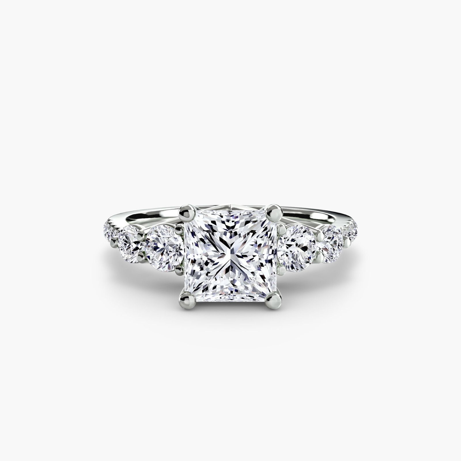 Pave Princess 950 Platinum Ring Setting - 2